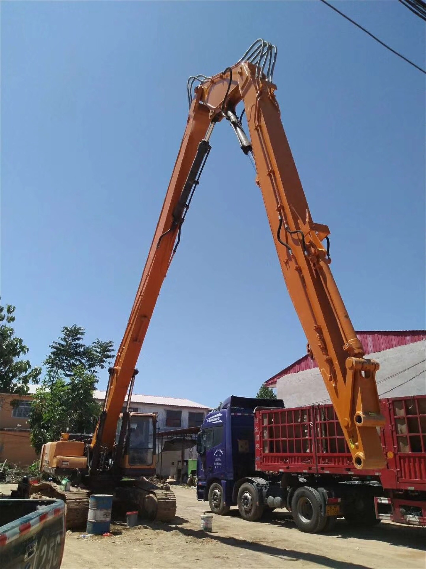 Masterly HY385 High Reach Arm Demolition , 24 Meters Q355B Excavator Long Reach