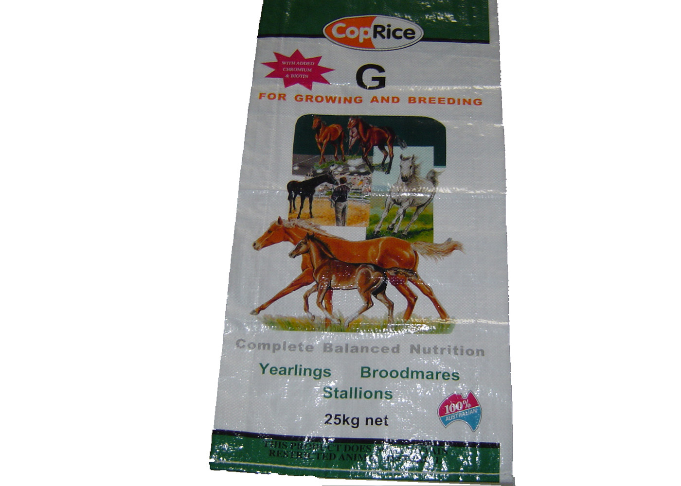Anti Slip Surface Woven Polypropylene Feed Bags Printed Feed Sacks With Top Hemming