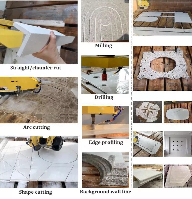 Granite CNC Stone Cutting 5 Axis Bridge Saw Machine