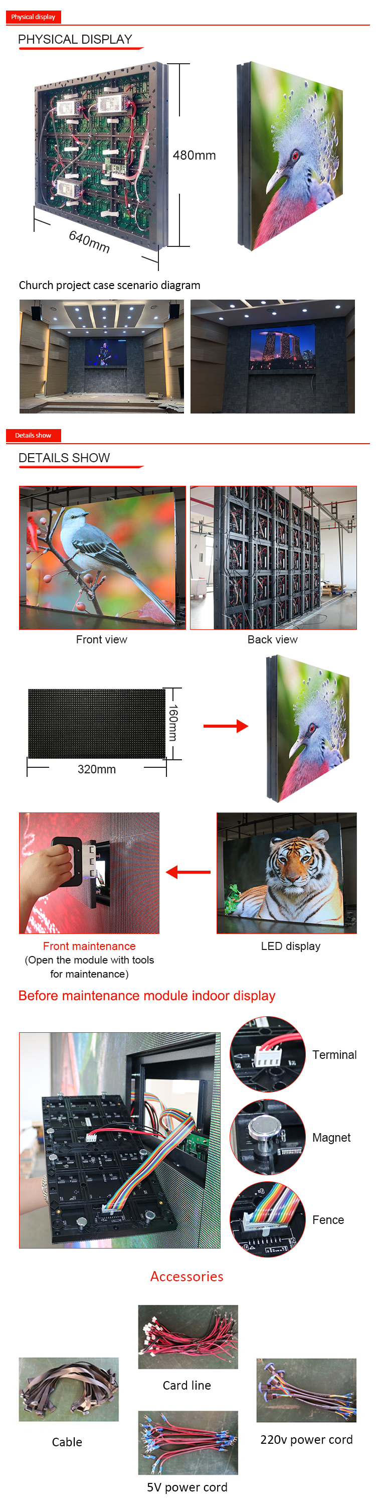 One Stop Service Church Backdrop LED Panel Displays P2 P3 P2.5 P4 Advertisement