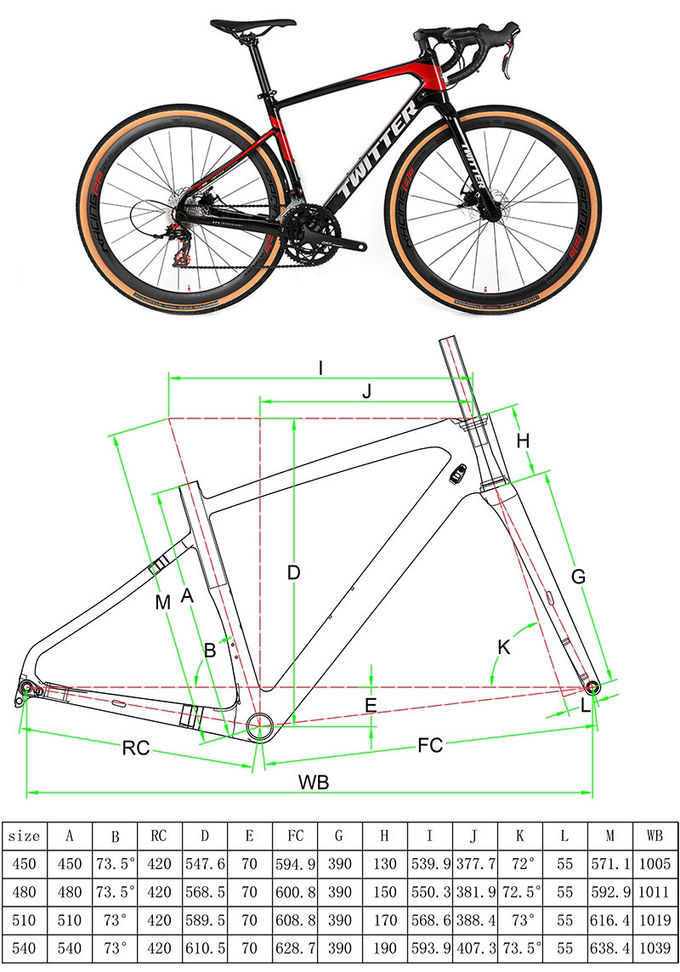 22S Carbon Fiber Gravel Bike 700*40C Wheel With Double Disc Brake