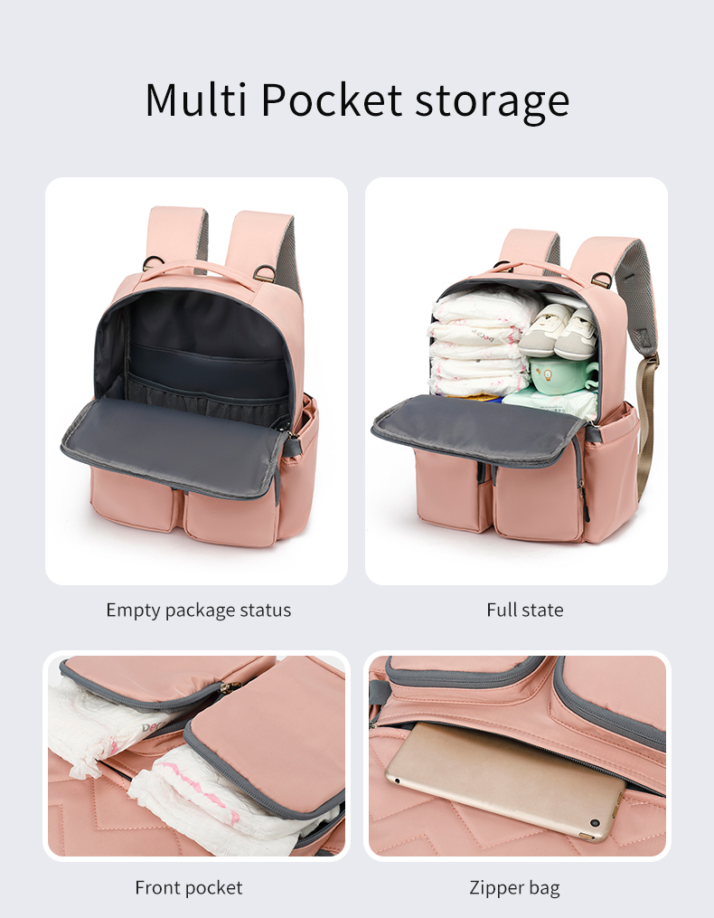 Multi Pocket Large Diaper Bag Backpack Bags For Travel OEM ODM