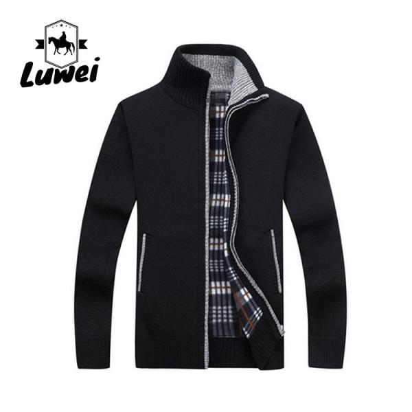 Autumn Thicken Plus Polyester Black Thick Velvet Sweater Utility Male Clothing
