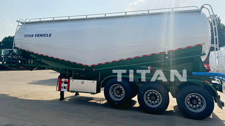 TITAN 3 Axle 45cbm Fly Ash Powder Dry Bulk Cement Tank Trailer Bulker Tanker for Sale