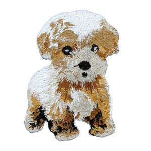 Buy cheap Cute Custom Embroidered Back Patches Dog Fabric Material Adhesive Backing product