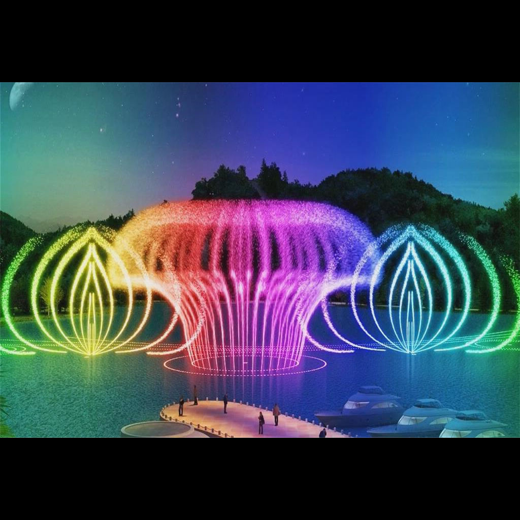 dancing water fountain synchronized with rhythm