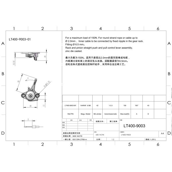 Zinc Die Casted Throttle Control Lever with Mechanical Linkage for Cable-Operated Agricultural and Construction Vehicles LT400-9003-01