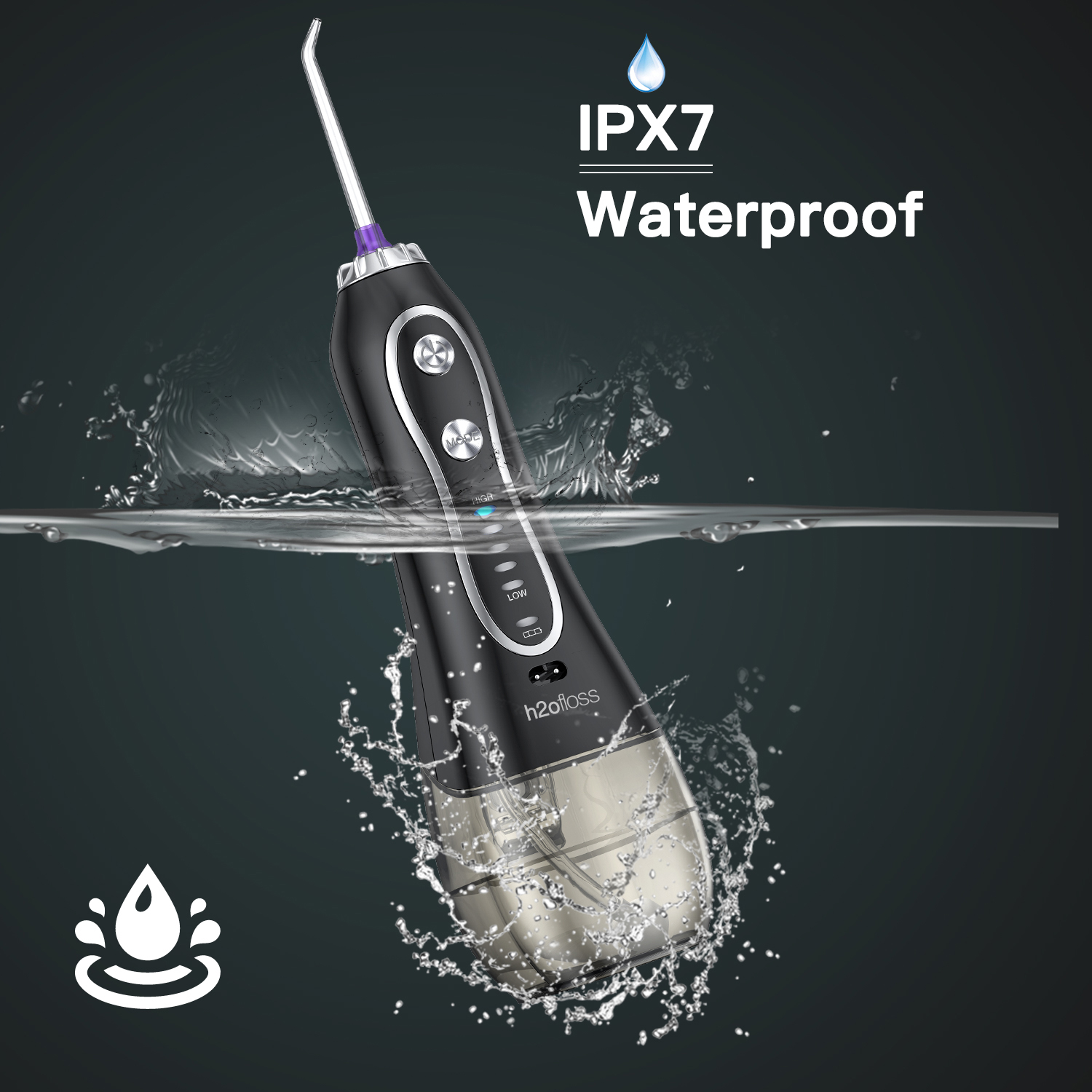 Portable Water Jet Irrigator Pulsating Water With 5 Pressure Modes