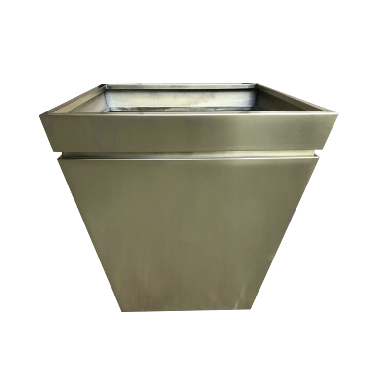 Powder Coated Galvanized Iron Matte Planter Flower Pot