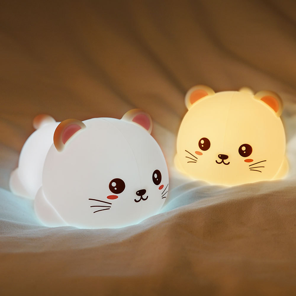 Night Light For Kids Cute Silicone Puppy Night Light With 2 Levels Of Brightness 7 Colors Kawaii Touch Lamp For Bedroom