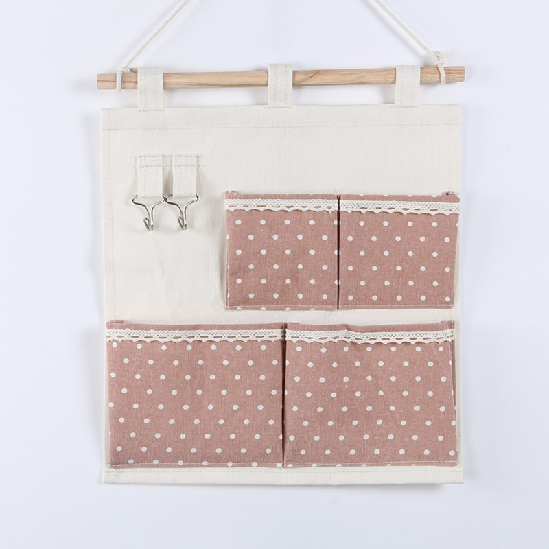 Puting hanging storage bag pockets organizer door wall chest holder customized green red dot