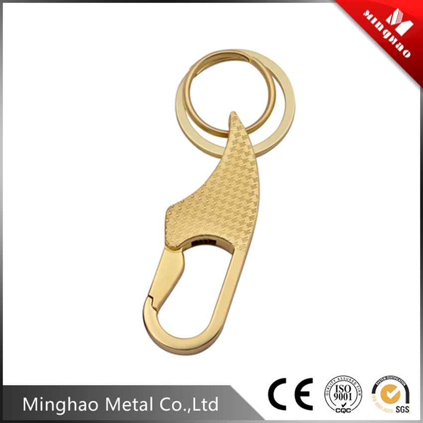 Hot sale Dog teeth shape 67.65*8.47mm hooks clasp for key ring,Nickel and gold