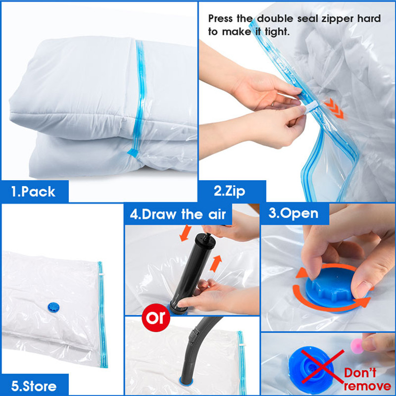 60x80cm 70 To 100 Microns Vacuum Suction Storage Bags