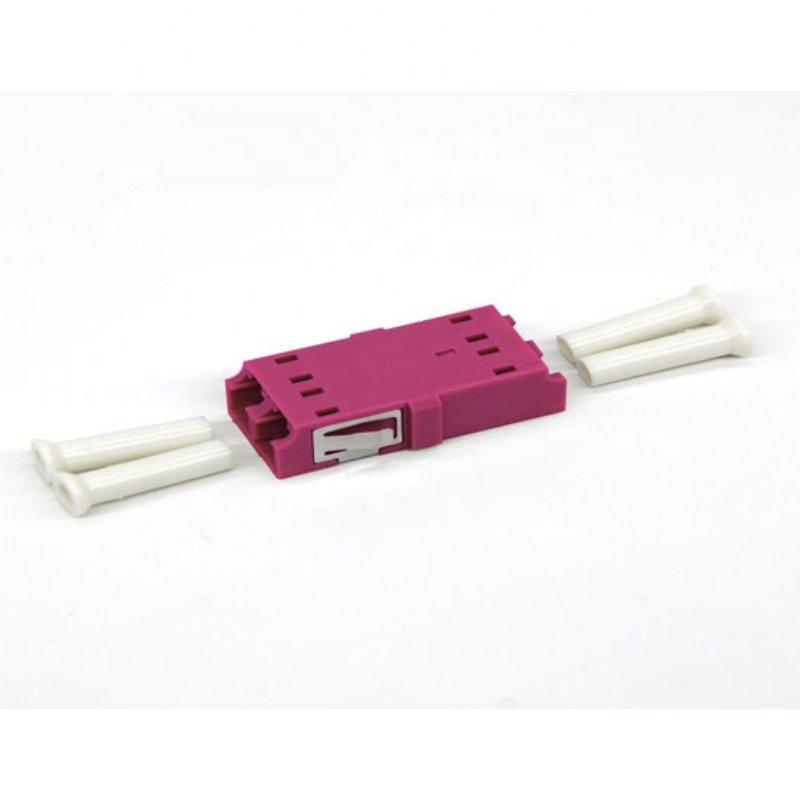Fibconet Hybrid Pink Plastic Material Adapter for FTTH Duplex LC Fiber Optic Equipment