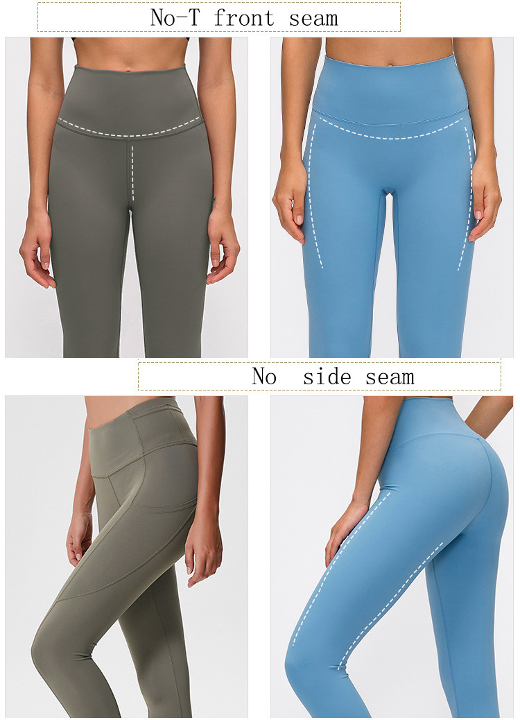 No Front Seam Yoga Pants Capri Customized Logo Tummy Control Butt Lifting Leggings