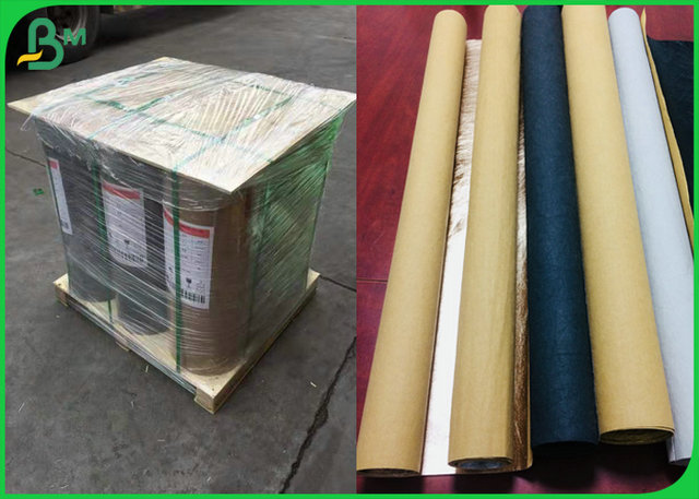 0.55mm Recycled  Washable Paper Fabric In Brown Color Black Color 