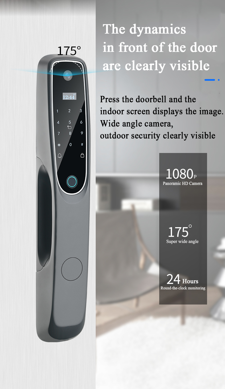 Security App Door Lock Grey Smart Door Lock With Camera