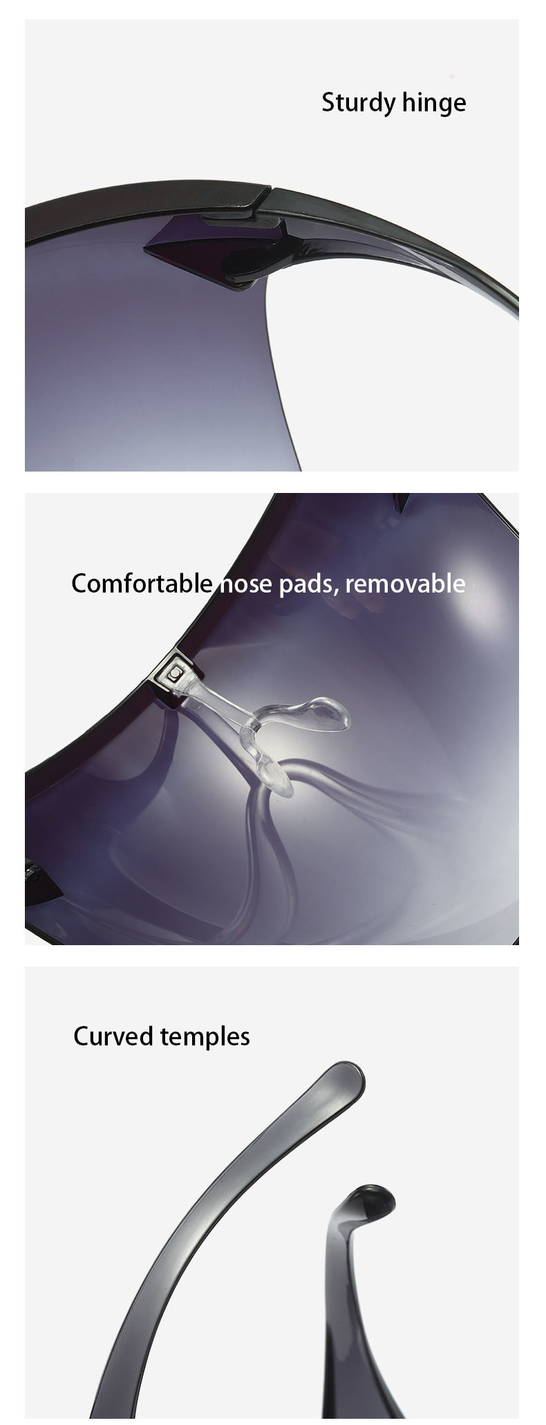 Mirrored Acrylic Protective Face Shield Colorful With Curved Temples