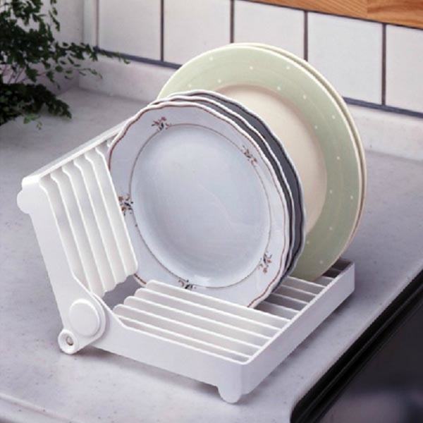 Folding Plastic Plate Stands Purple Industrial Hanging Drying Dish Rack