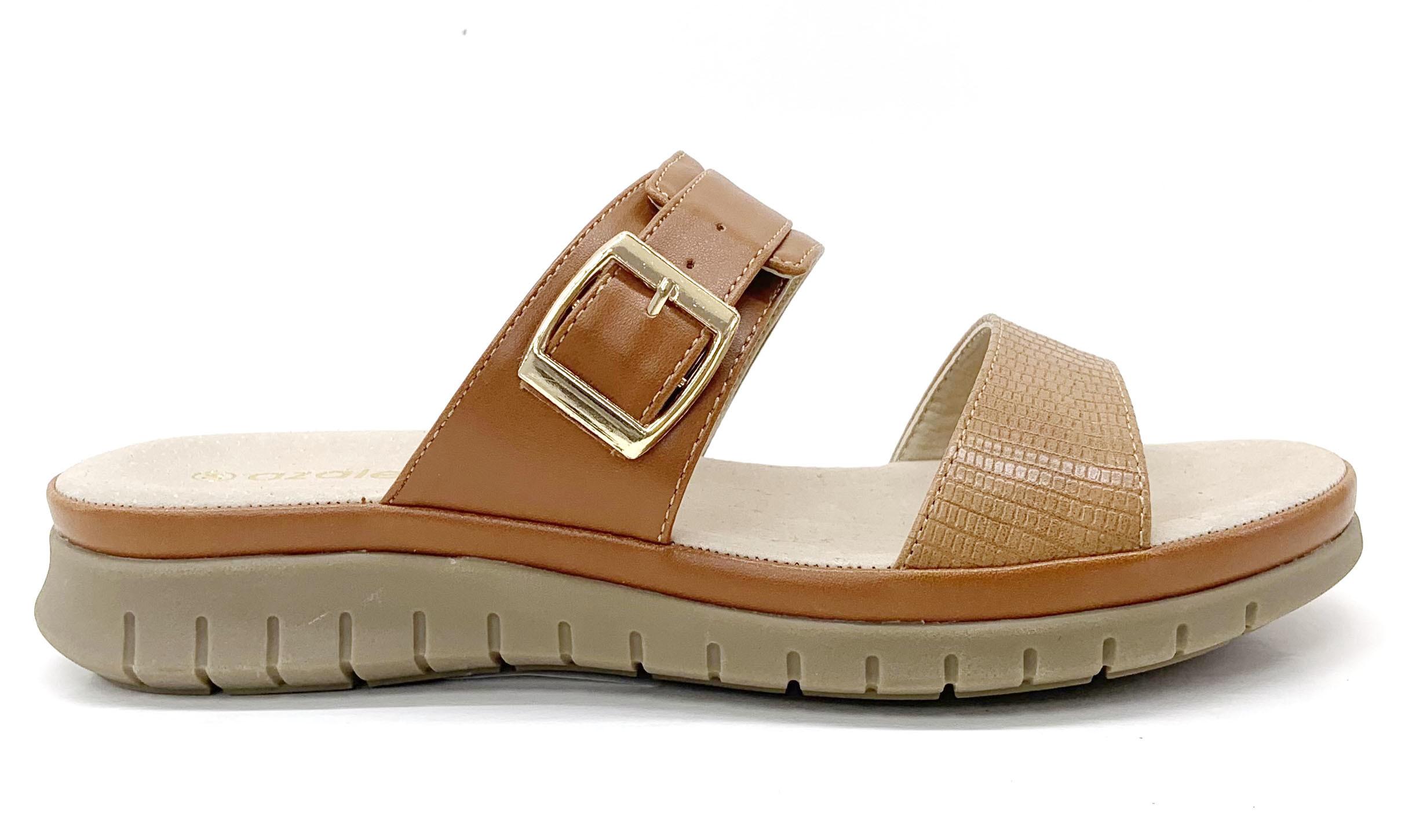 Stylish Open Toe Flat Sandals Rubber Sole Material For Ladies