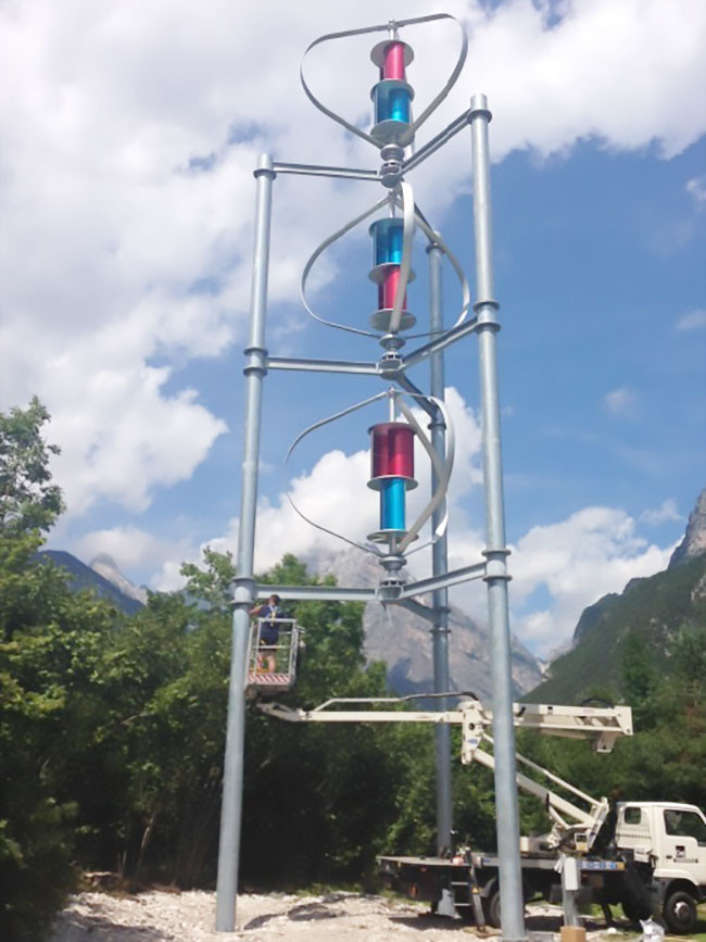 Multiple Residential Vertical Wind Turbine , Vertical Axis Wind Turbines Generator 3KW 48V