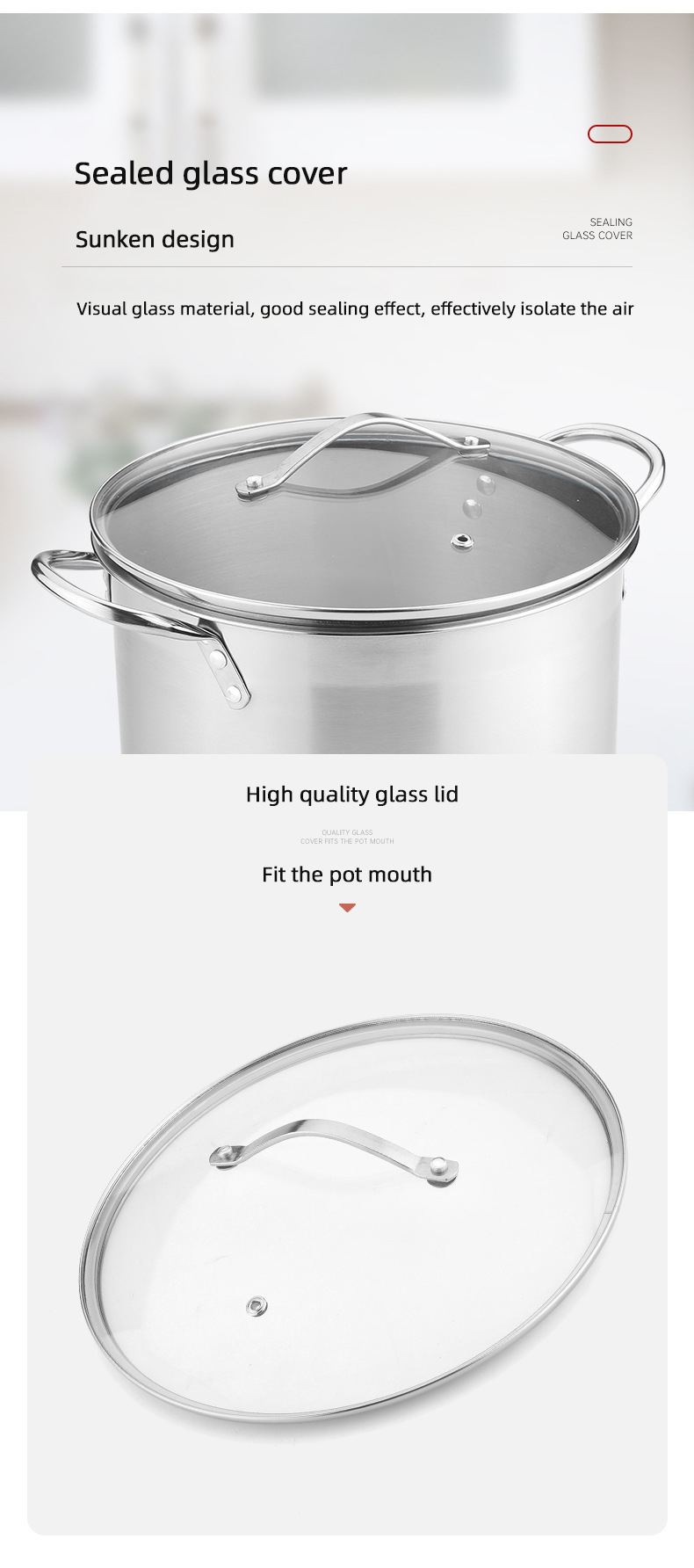 Good Selling 18/8 Stainless Steel Soup Pots Multi-user Stew Pots Cooking Pots With Binaural Handle