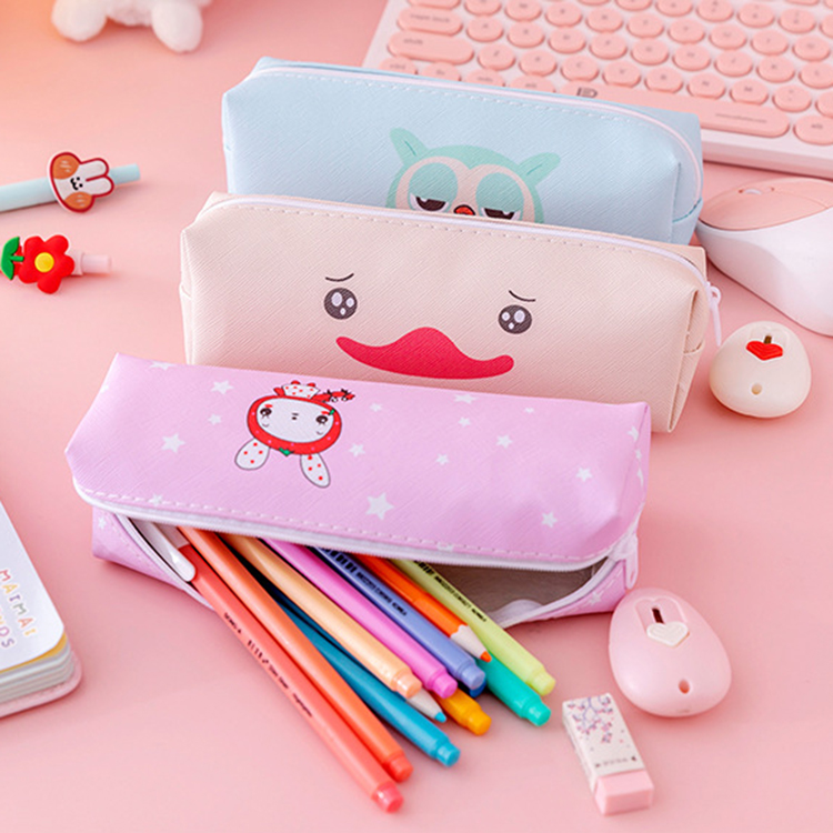 Cute School Pencil Case with Custom Design by Talented Artist and Zipper Closure