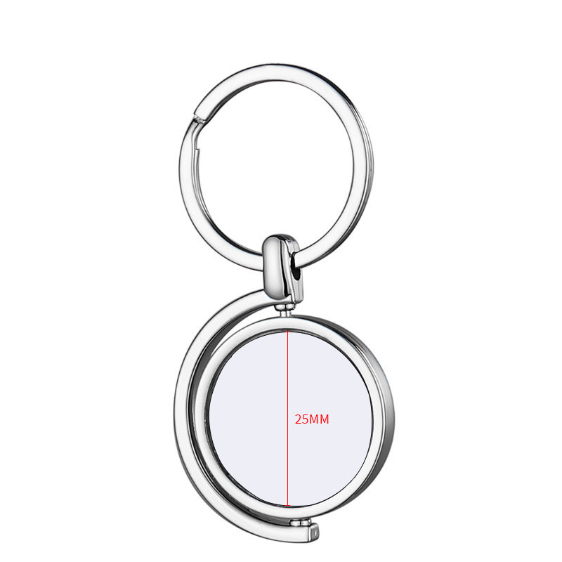 Round Rotary Doule-Sided Sublimation Keychain DIY Photo Printing Key Chain By Sublimation