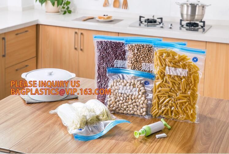 vacuum sealer storage bag Heat seal laminated transparent vacuum plastic food packing bags for sausage, BAGPLASTICS. BAG