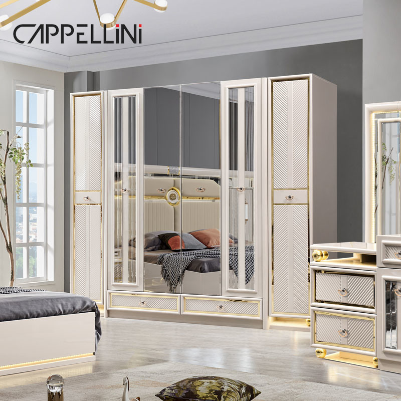 Luxury Wooden Frame King Size Leather Bed Bedroom Sets Double Home Queen Wood Modern Full Bedroom Furniture Set