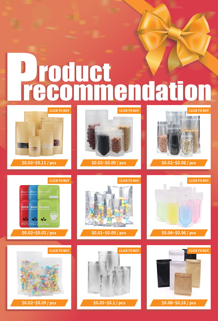 Customizable transparent pe stand up with zipper plastic packing bag food packaging Zip lockk bag