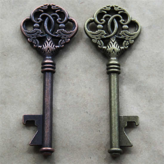 Die Casting Innovative Wedding Favor Pattern Antique Key Shape Beer Bottle Opener Keychain, Cheap Promotion Gift