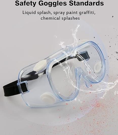Safety Goggles Anti-Fog & Crystal Clear Lens Protective Lab Goggles, Eye