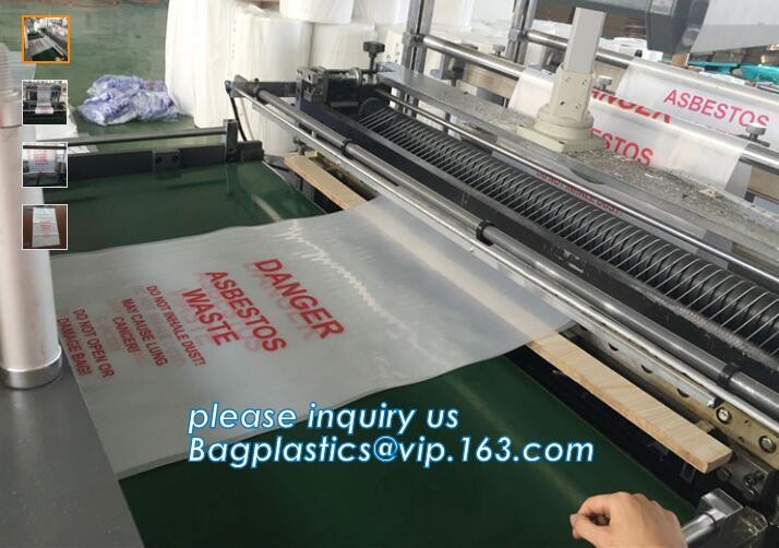 PE packing bag for Asbestos fibers, large size thicker LDPE asbestos remove bags, Large Asbestos Waste Removal Bags, pac