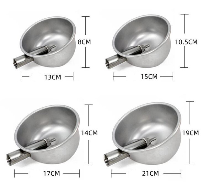 304 Stainless Steel Pig Water Bowl 17.5cm Diameter Hog Bowl Pig Water Drinkers