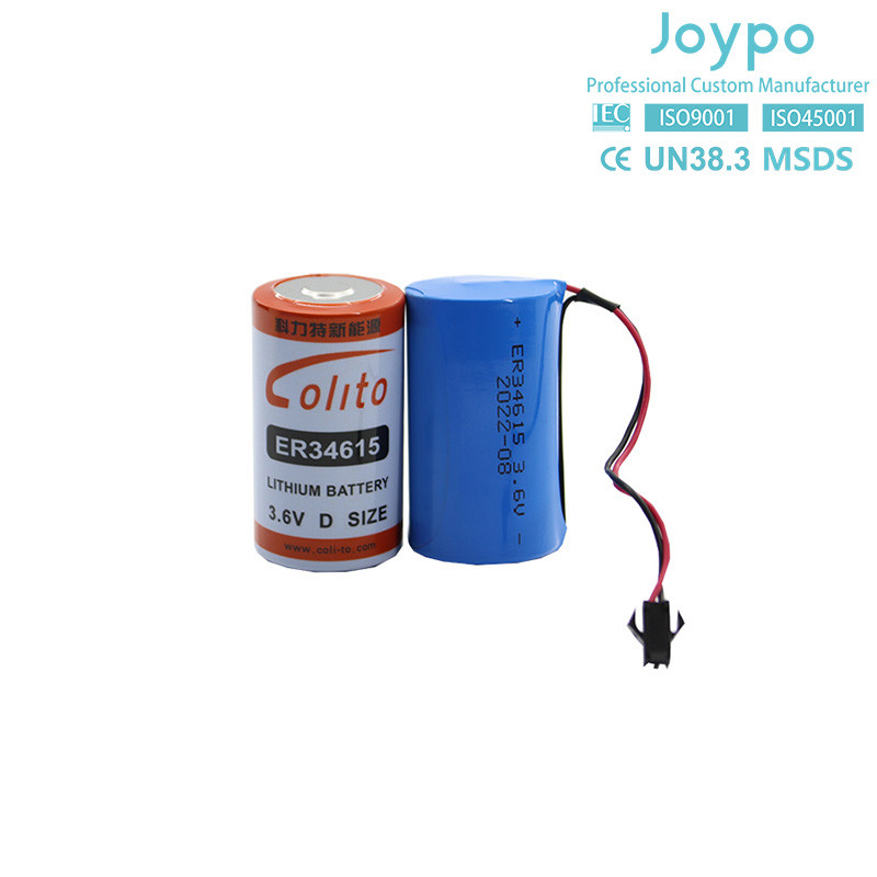 ER34615M Lithium Thionyl Chloride Battery 3.6V 14500MAh Non Rechargeable Spiral Type