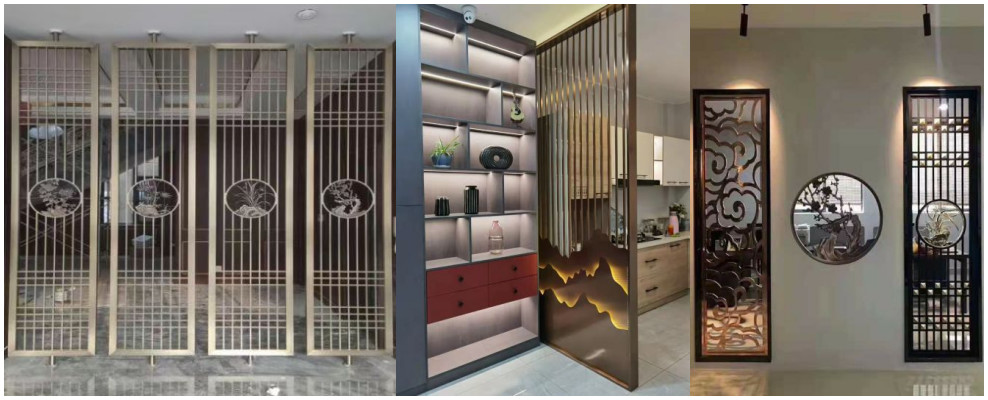 Screen Stainless Steel Hotel Furniture Frosted Decorative Room Partition