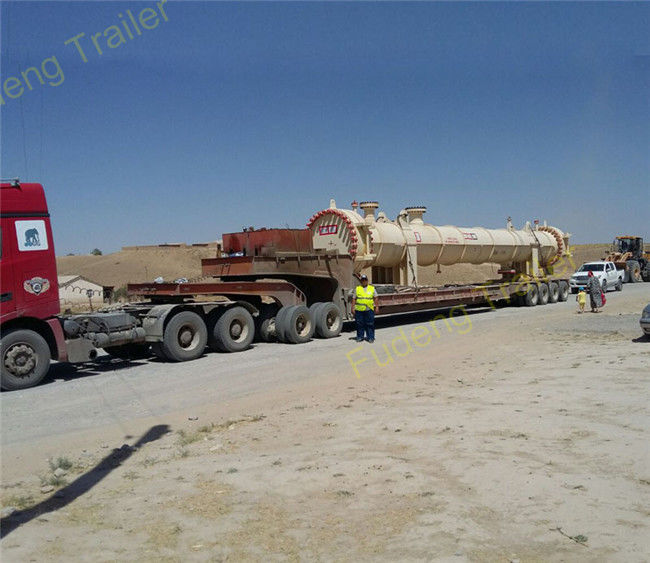 60 Ton Load Extendable Lowboy Semi Trailer , Wind Blade Transport Low Loader Trailer