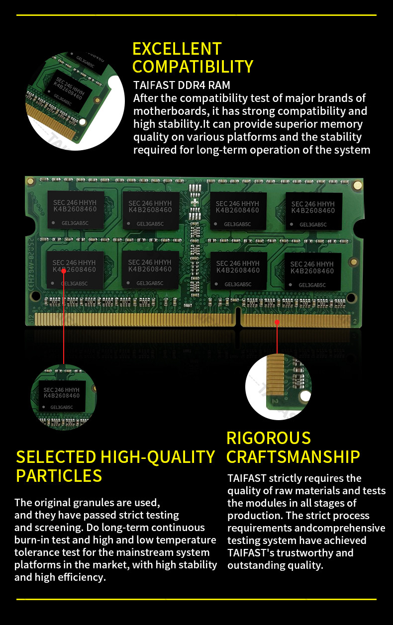 Notebook 4GB DDR3 Memory Ram 1.35V 1600mhz 240pin So Dimm Ram