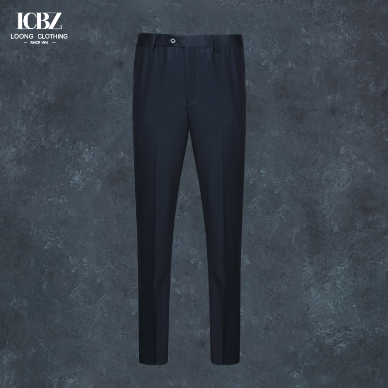 100% Wool Men's Pants Business Black Suit Pants Slim Casual Straight Dress Pants Trousers