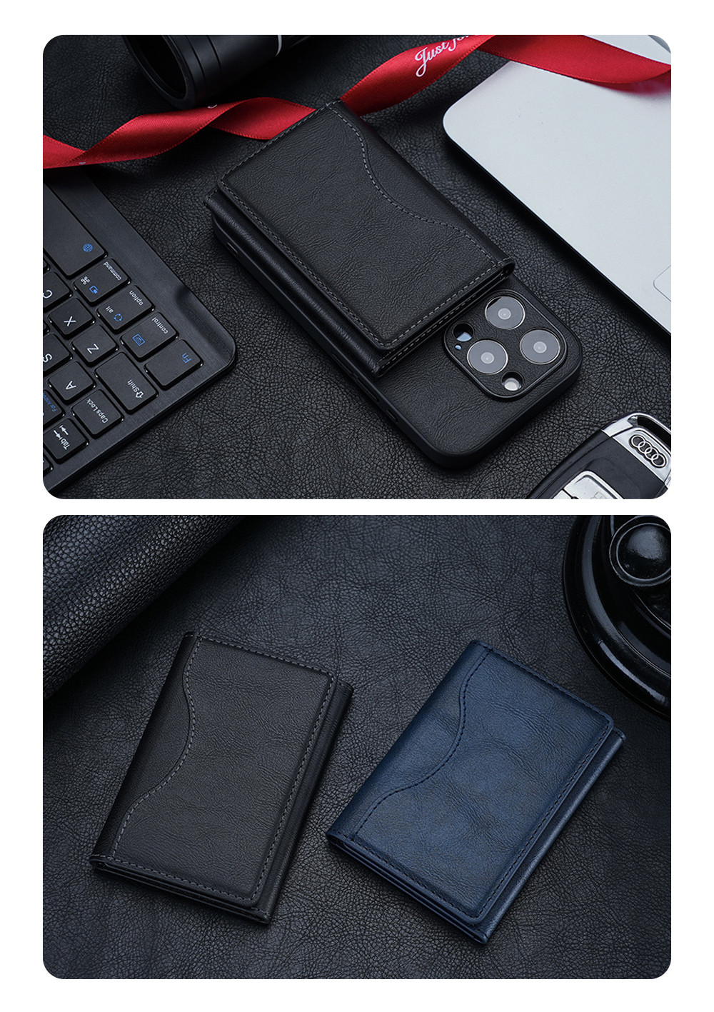 Compact Magnetic Closure Wallet With Slim Design RFID Blocking