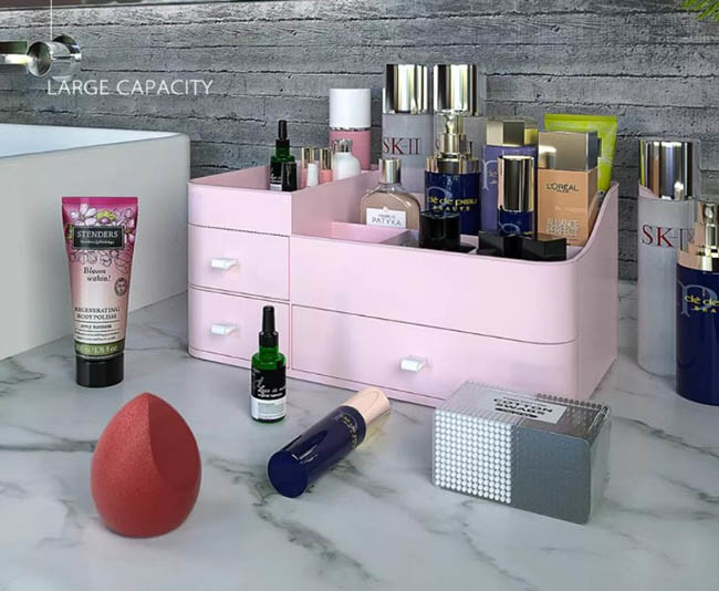 Large Plastic Desktop Lipstick Storage Box Cosmetic Makeup Organiser