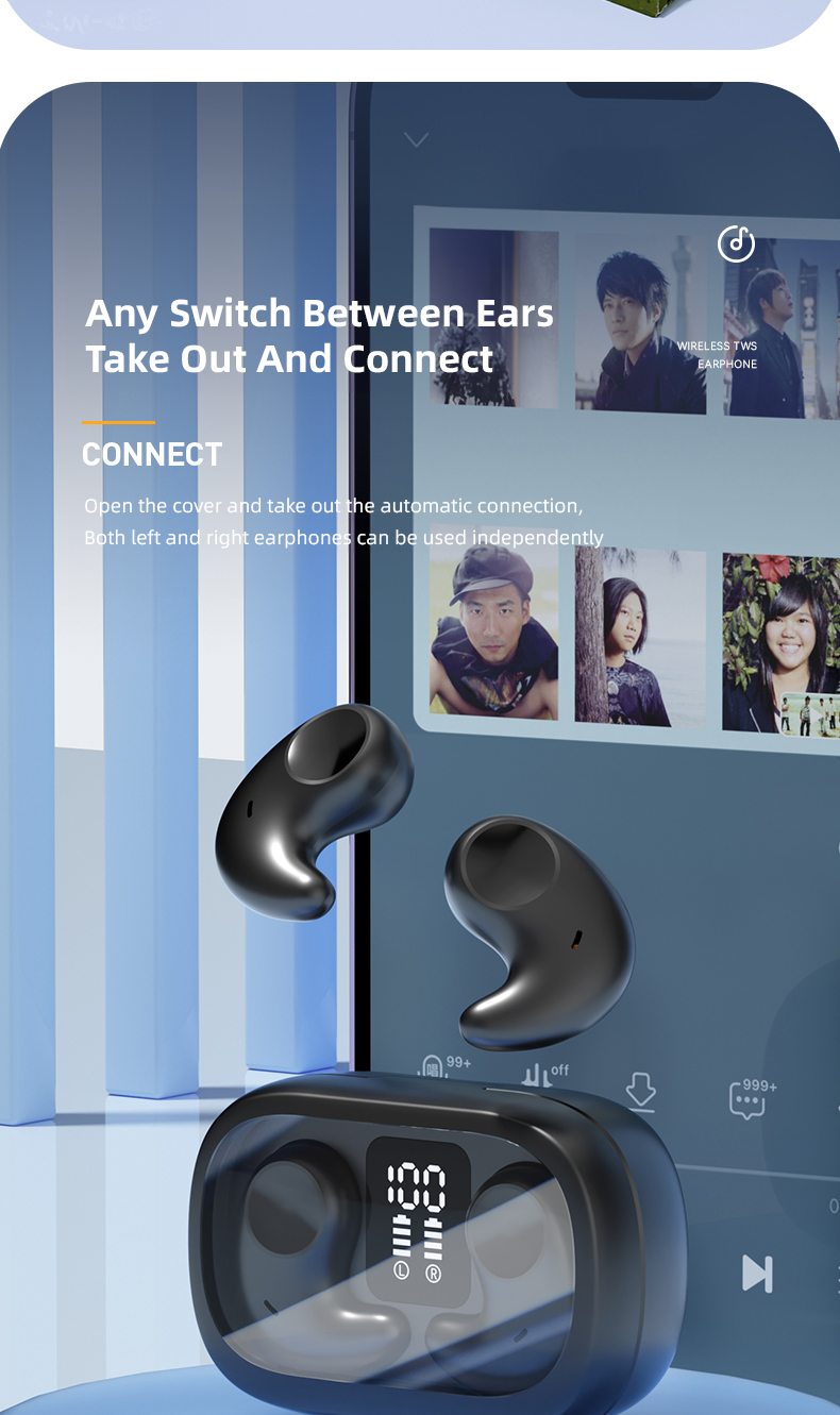 Wireless Stereo Headphones with AI Call Noise Cancelling 30H Playing Time AAC Codecs