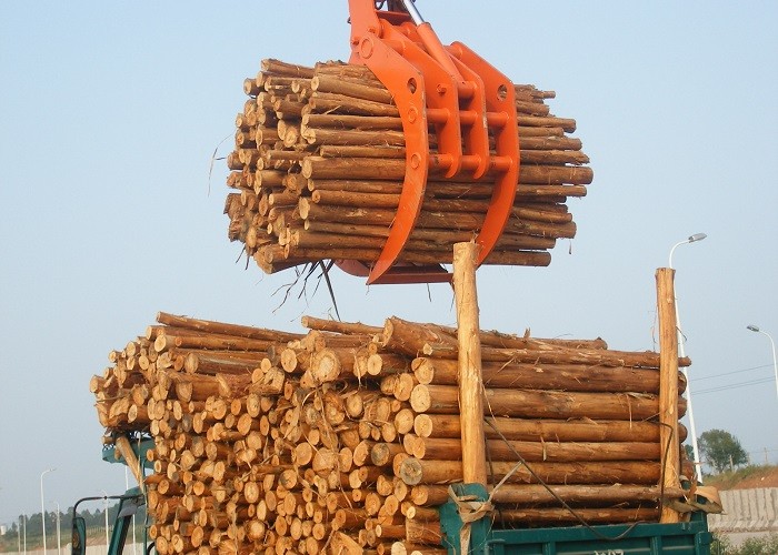 High Strength Hydraulic Wood Rotating Grapple For Excavator Volvo EC290