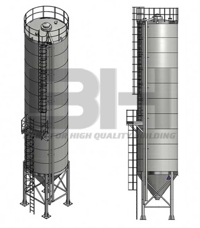 Excellent Performance Cylindrical Cement Plant Silo With Pressure Safety Valve