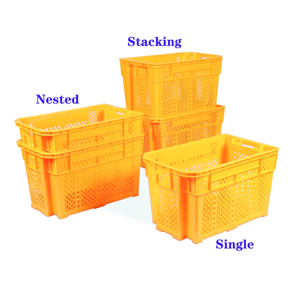 Recyclable Stackable Collapsible Storage Bins Food Fruits Vegetables Heavy Duty Industrial