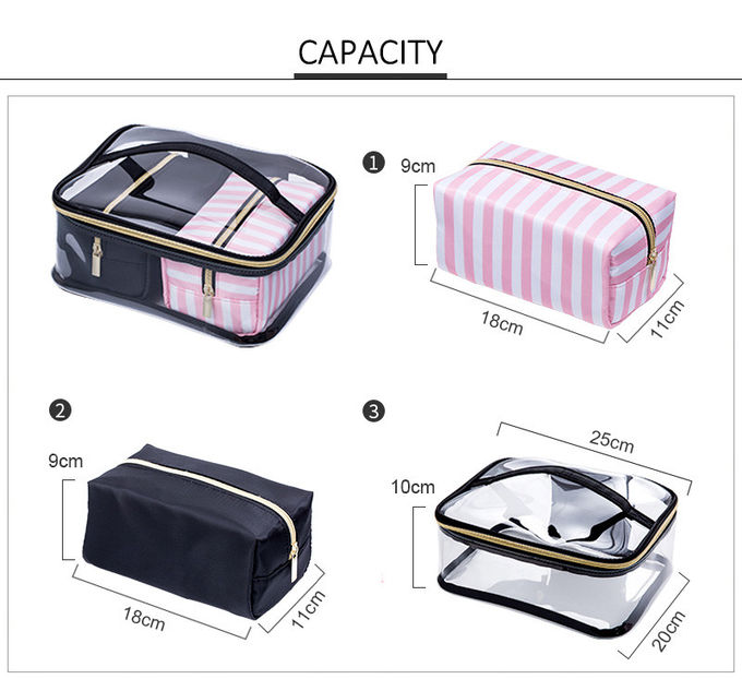 Clear PVC 4 Pieces Waterproof Travel Organizer Toiletry Bag Set