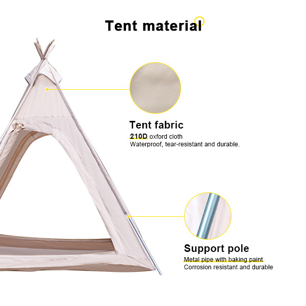Spacious Teepee Style Camping Outdoor Tents Camping Picnic Tents With Double Doors