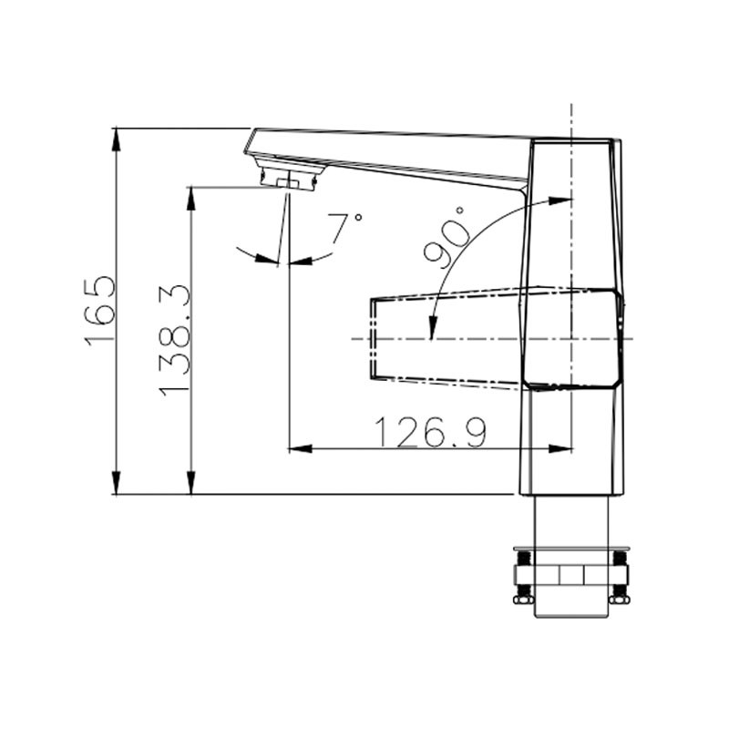 Contemporary N11CM662 Basin Mixer Faucet G1/2 165mm 146.5mm