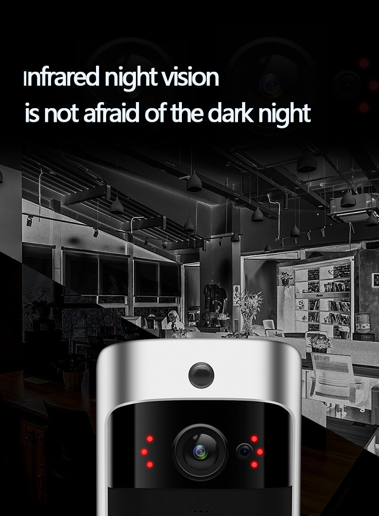 WiFi 720P Video Smart Home Wireless Doorbell PIR Security Door Chine Bell With IR Night